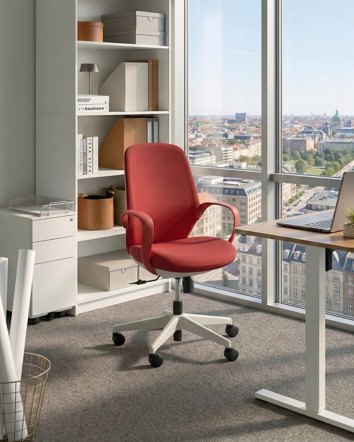 BÜROSTUHL Rot Foama - Rot/Schwarz, Textil (70/94/70cm) - Beliani