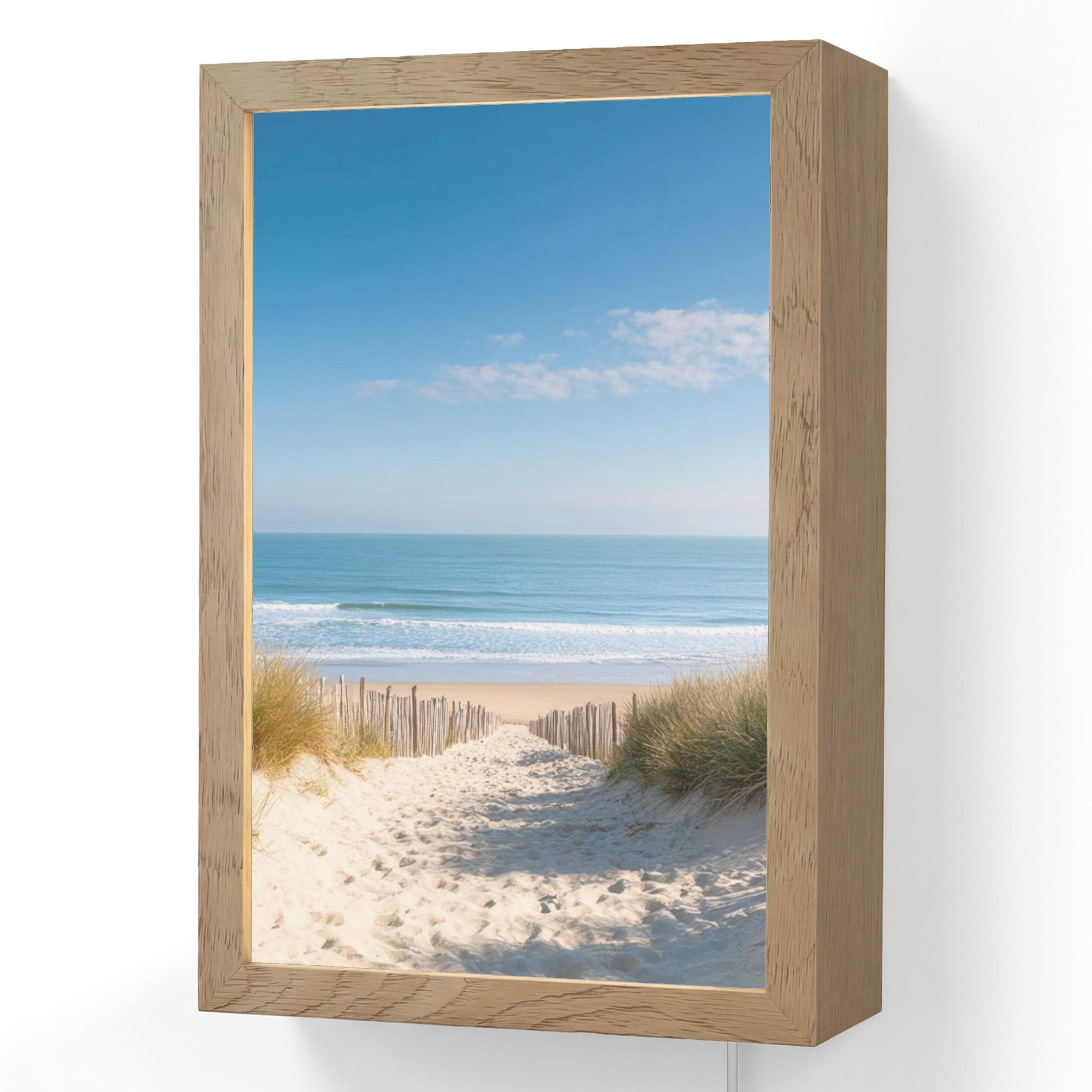 WANDLEUCHTE Strand - Meer - Düne - Sand - Sommer 20x30 cm - Sandfarben, Holzwerkstoff (20/30/8cm) - OnlyWow
