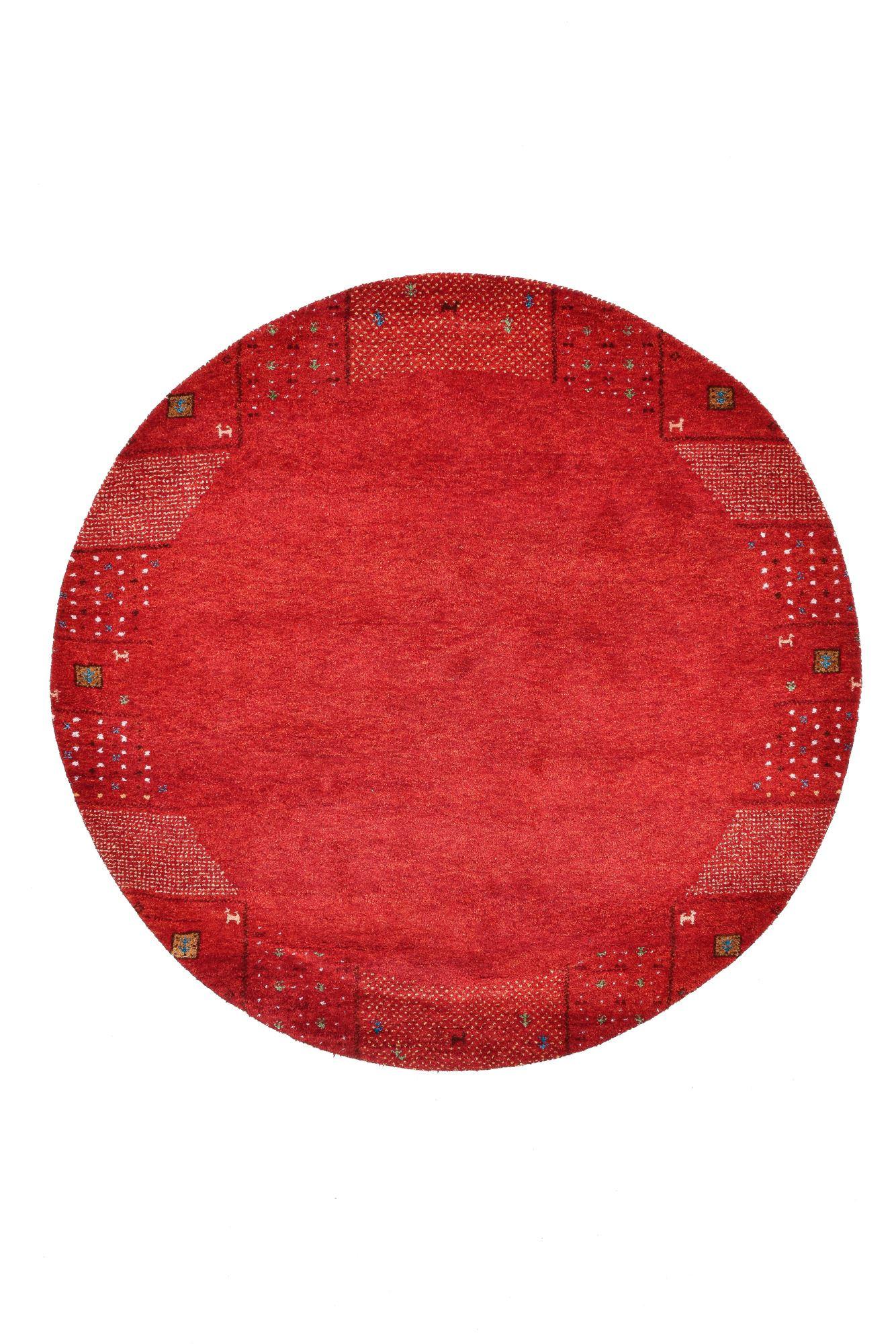 HANDKNÜPFTEPPICH Denver 190x190 cm - Rot, Textil (190/190cm) - THEKO