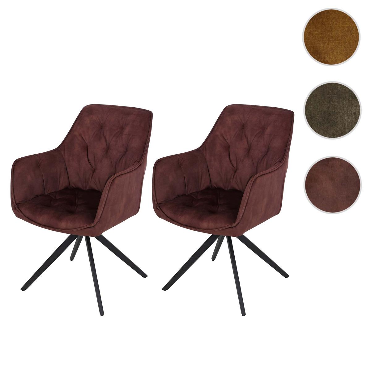 ESSZIMMERSTUHL Rotbraun 2er-Set - Rotbraun, Textil (56/86/60cm) - MCW