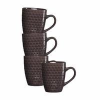 HENKELBECHER Floris Grau 350 ml 4er Set - Grau, Keramik (0.35L) - Ritzenhoff Breker