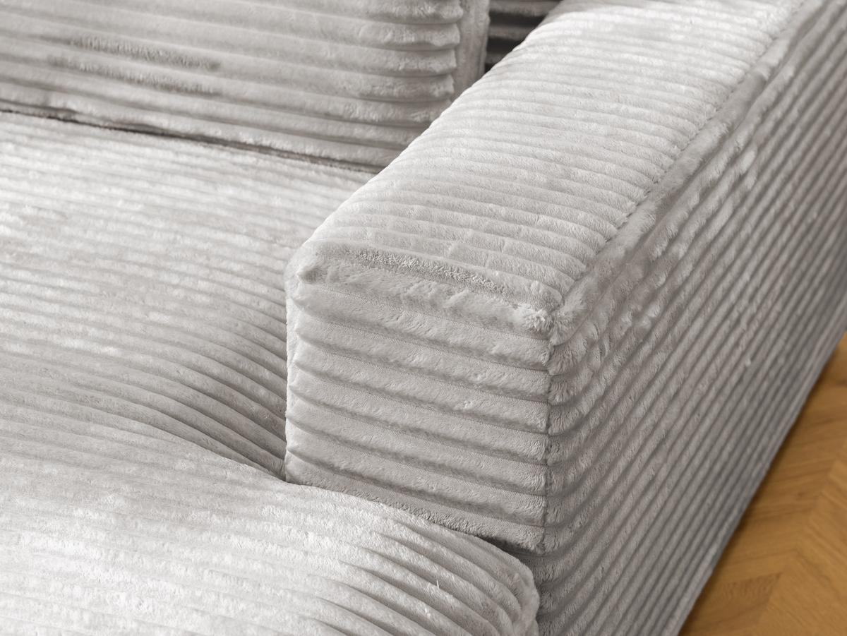 ECKSOFA Wolke mit tiefer Sitzfläche, Schlaffunktion und praktischem Bettkasten aus weichem Taupe Cordstoff - Taupe/Schwarz, Holz/Kunststoff (225/162cm) - S-Style