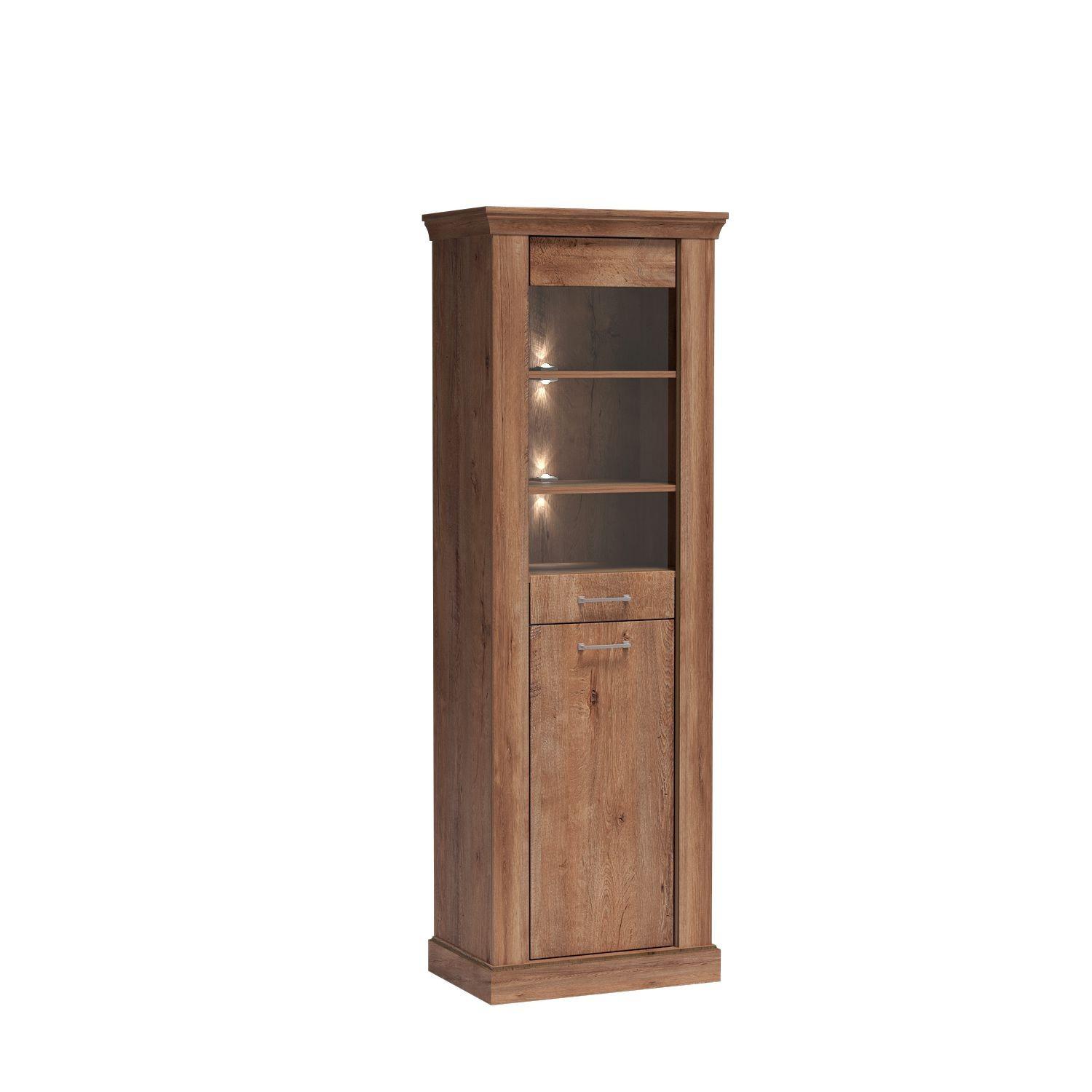 VITRINE DESIO 198 / 67 cm in Braun - Braun, Holzwerkstoff (67/198/42cm) - MASSENO