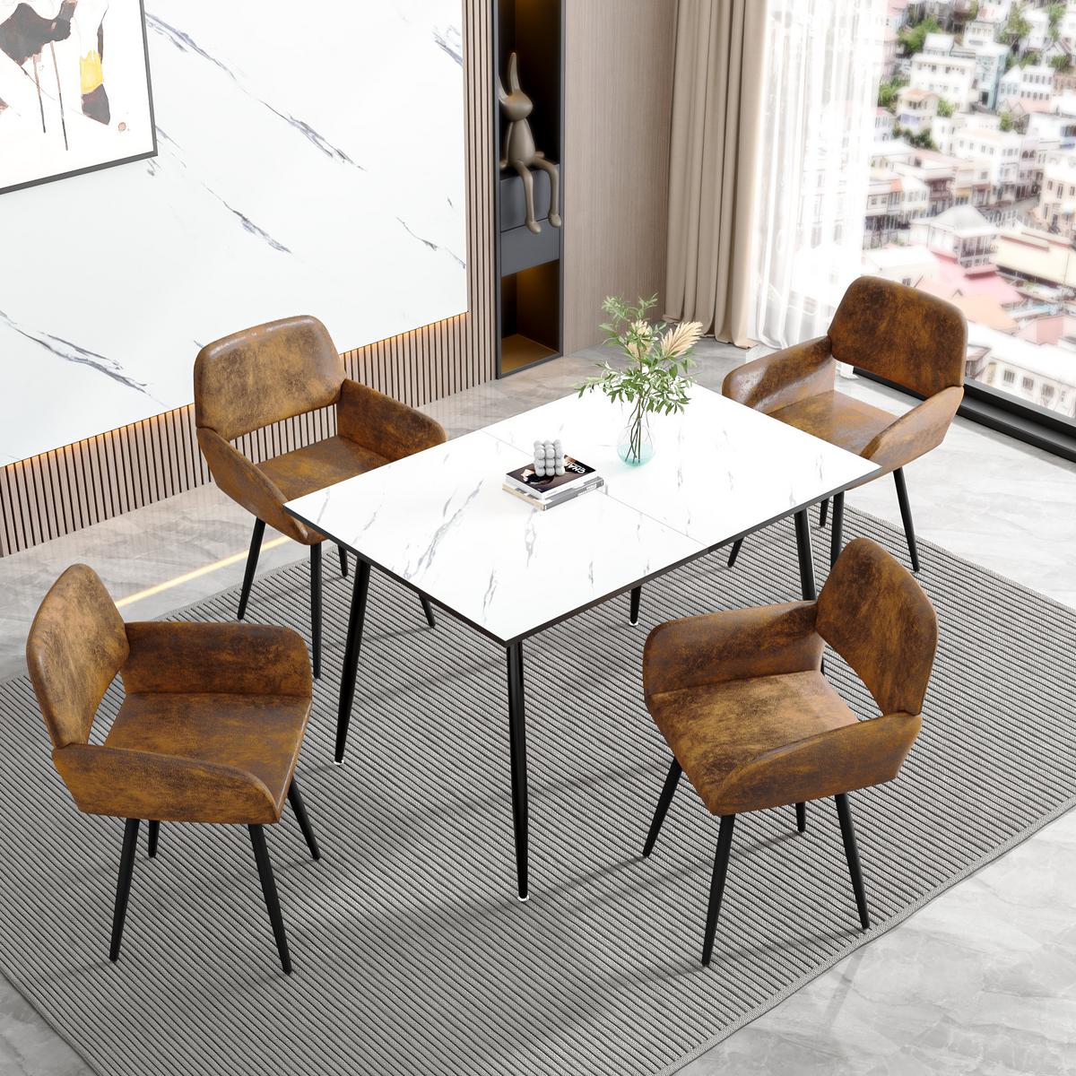 ARMLEHNSTUHL-SET 2 Stück braun - Braun, Holzwerkstoff/Textil (56/77/53cm) - Urban Meuble