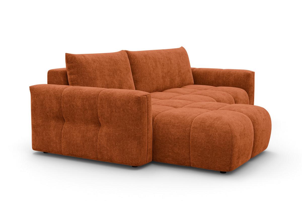 ECKSOFA VERONA 4-Sitzer links, Orange - Schwarz/Orange, Holz/Textil (266/173cm) - Courtois Laville