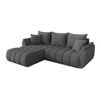 ECKSOFA mit Schlaffunktion Ottomane Links TOKO-L-v1 277x194x86 Grau Bouclé - Schieferfarben/Schwarz, Holzwerkstoff/Kunststoff (277/194cm) - ALTDECOR
