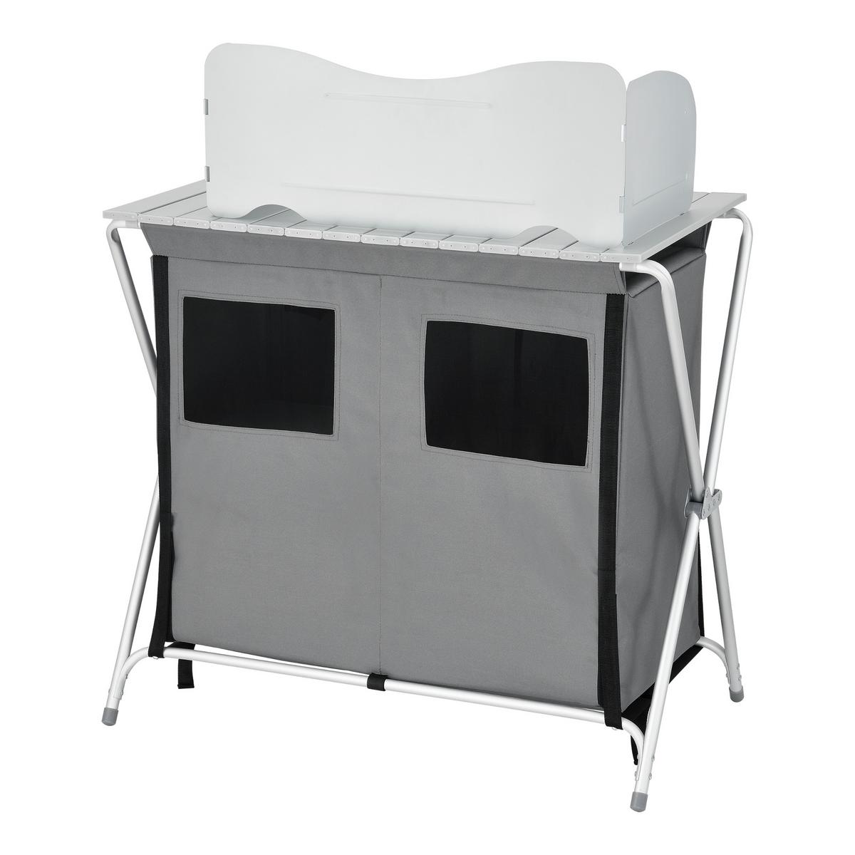 CAMPINGSCHRANK Tullinge - Grau, Textil/Metall (50.5/80/104.5cm) - [en.casa]