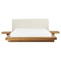 BETT mit Lattenrost 160x200 cm Heller Holzfarbton Zen - Hellbraun, Holzwerkstoff (160/200cm) - Beliani