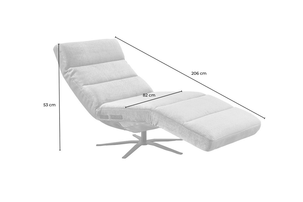 RELAXLIEGE ALINA Rot Cord Relaxfunktion, Drehbar (360°) - Rot/Schwarz, Textil/Metall (82/115/156cm) - KAWOLA