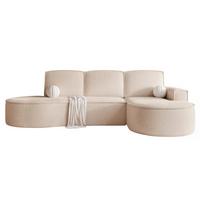 ECKSOFA SOFIA mit Schlaffunktion und Bettkasten Creme - Creme, Holzwerkstoff/Kunststoff (277/157cm) - Idohome