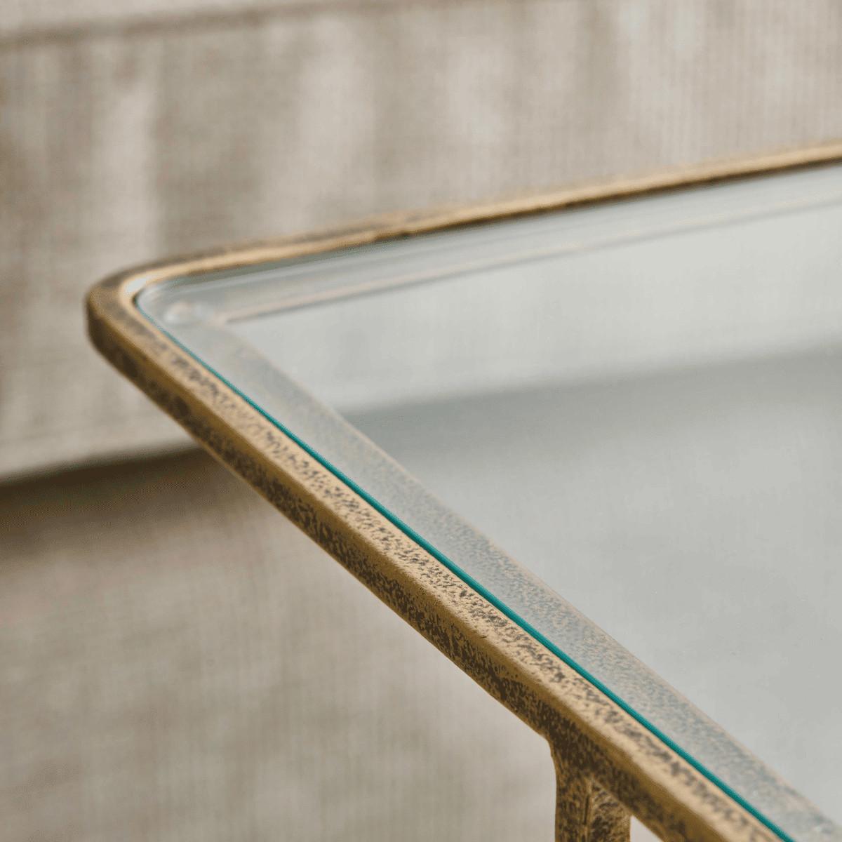 BEISTELLTISCH aus goldenem Metall und Glas L25,5 cm - ANTOINETTE - Goldfarben, Metall (25.5/25.5/55.5cm) - Signature