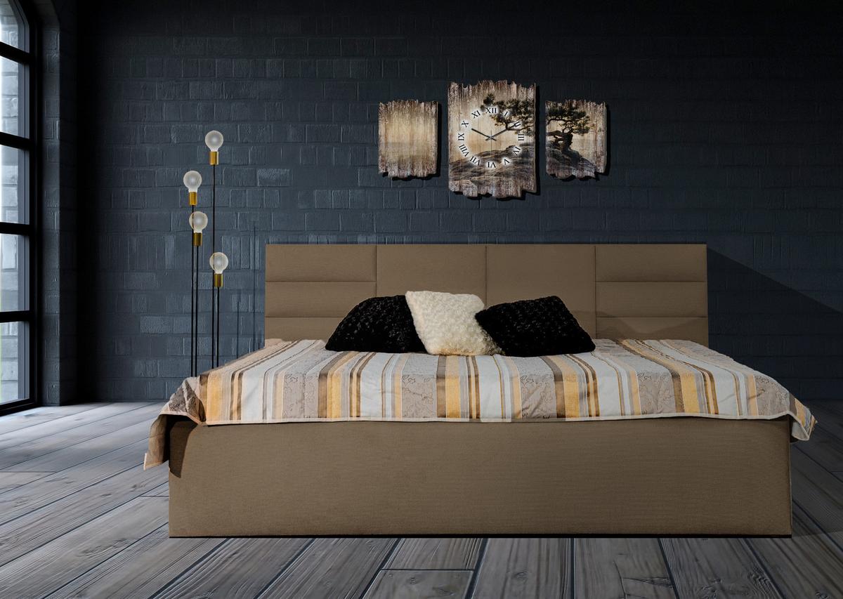 POLSTERBETT Madera Sahara 100 x 200 x 40 cm Stauraum unter der Liegefläche Mit hochwertiger Matratze H2 (bis 100 kg) und Lattenrost - Sahara, Textil (100/200cm) - Halmon Schlafkomfort Betten 