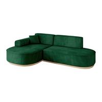 ECKSOFA Ottomane Links MARI-L1-v1 - 243x171x83 cm Dunkelgrün Velours - Dunkelgrün, Holzwerkstoff/Textil (243/171cm) - ALTDECOR