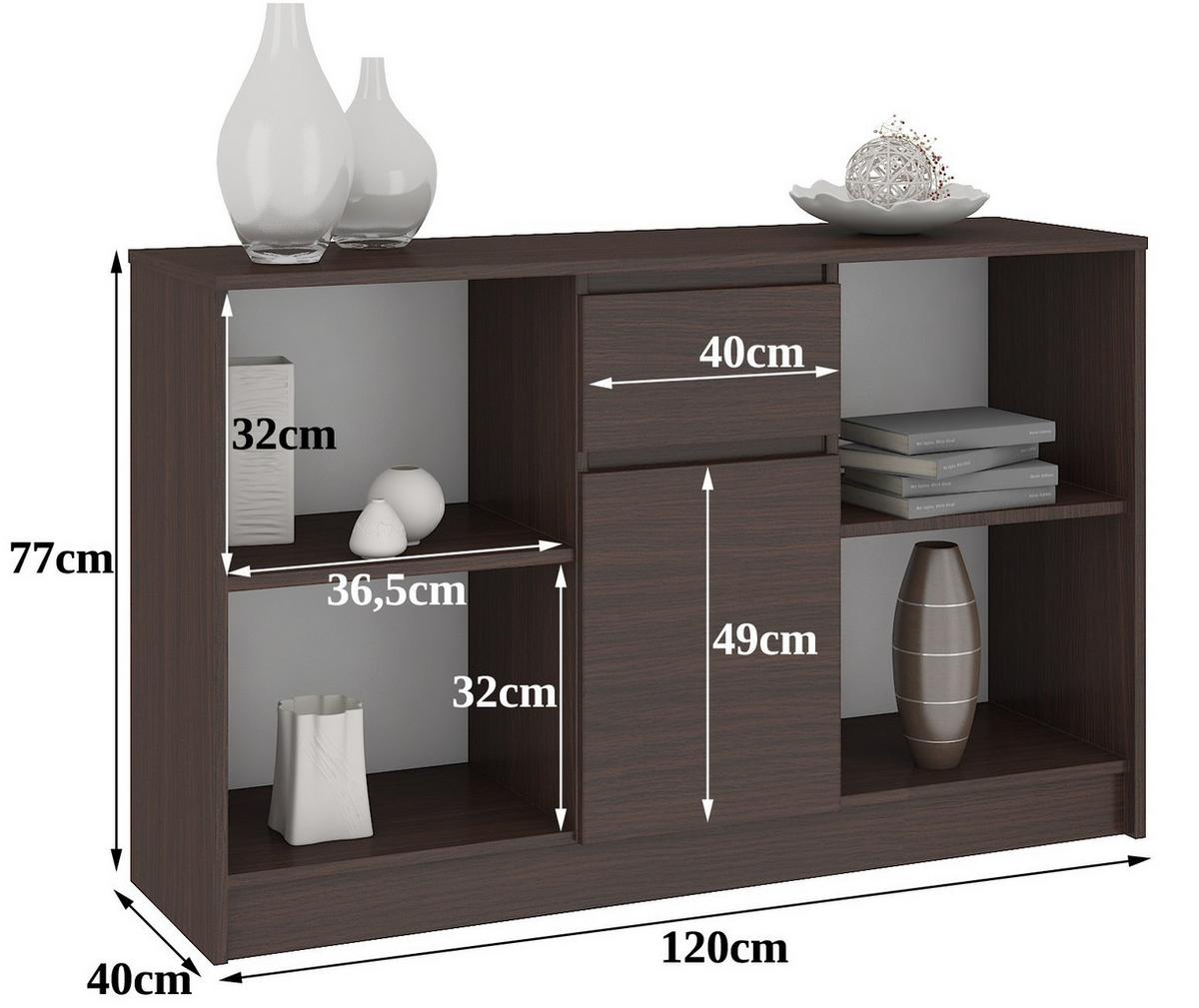 KOMMODE Dunkelbraun 77/120/40 - Dunkelbraun, Holzwerkstoff (120/77/40cm) - RAUMHIRSCH FURNITURE