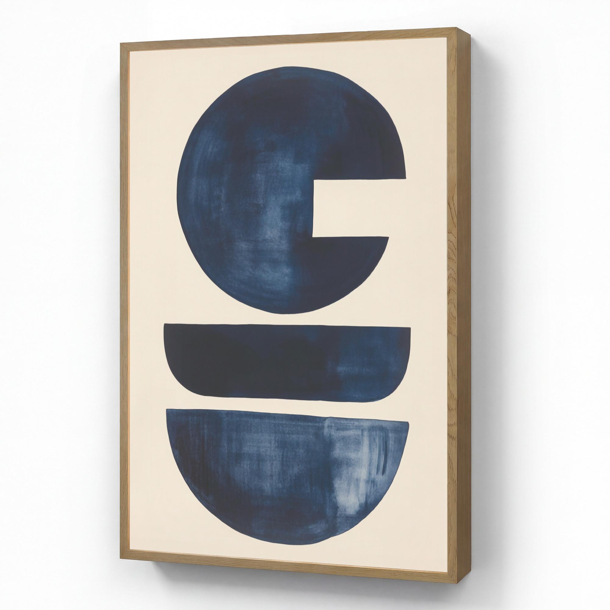 WANDLEUCHTE MIT AKKU Formen - Blau - Abstrakt 70x100 cm - Dunkelblau, Holzwerkstoff (70/100/8cm) - OnlyWow
