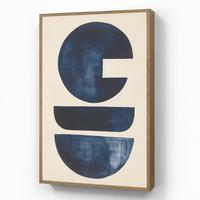 WANDLEUCHTE MIT AKKU Formen - Blau - Abstrakt 60x90 cm - Dunkelblau, Holzwerkstoff (60/90/8cm) - OnlyWow