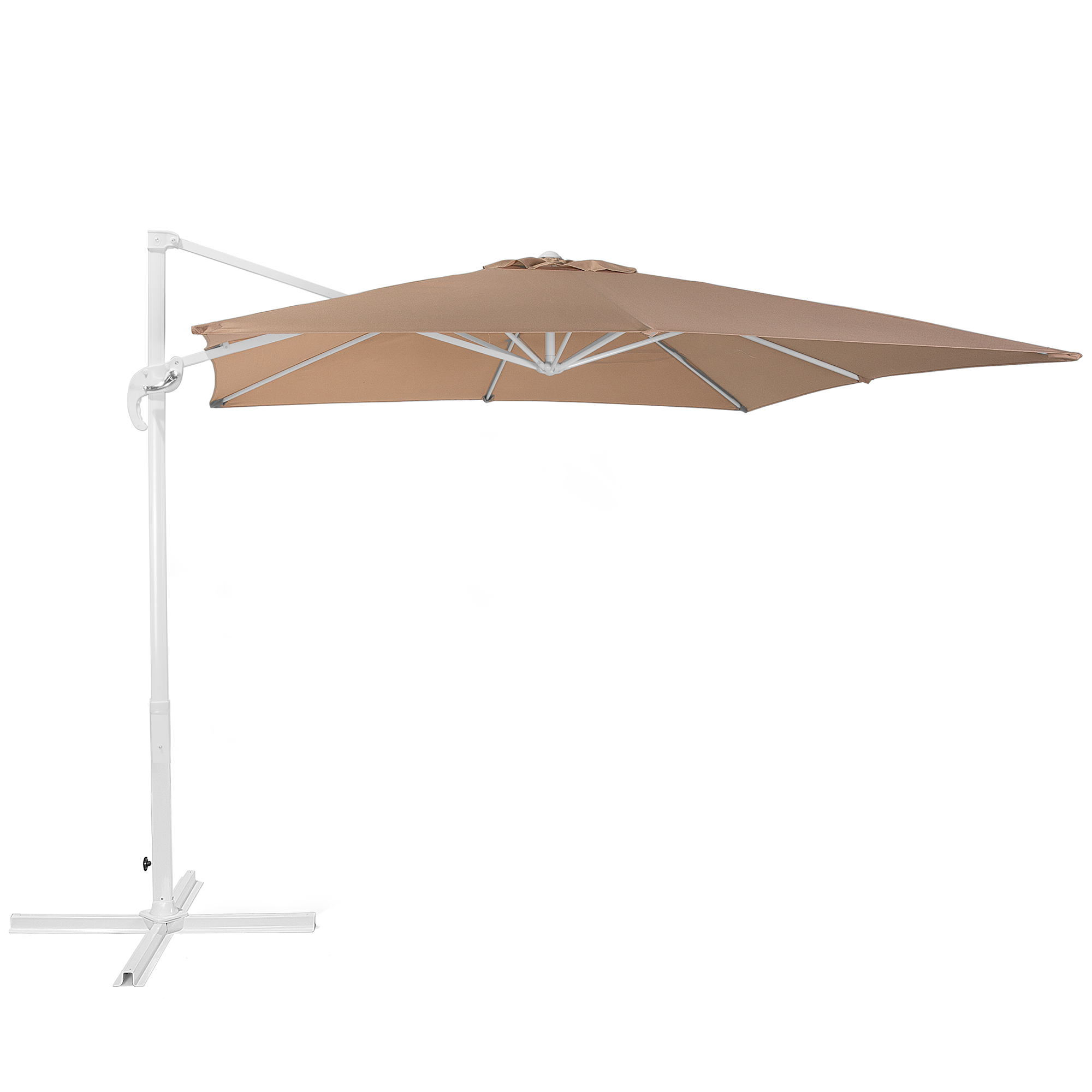 AMPELSCHIRM sandbeige/weiß 250/250/235 cm Monza - Beige/Weiß, Textil (250/250cm) - Beliani