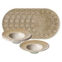 GOURMET-SET Rimini Mandala beige 12-tlg. - Beige, Keramik (2/2/2cm) - Ritzenhoff Breker