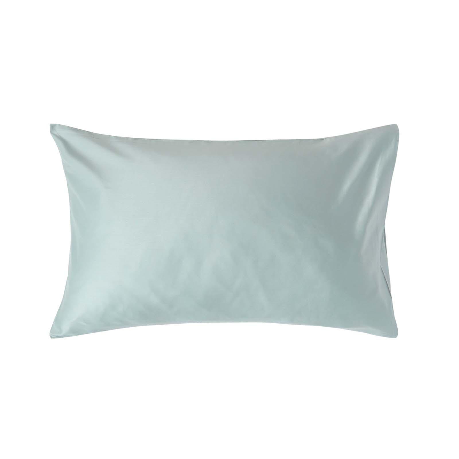 BIO-KISSENBEZUG Satin, Fadendichte 400 - Hellblau, Textil (48/74cm) - Homescapes