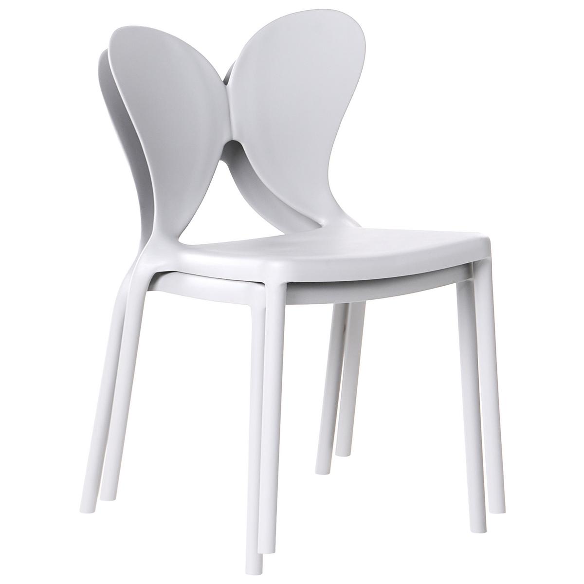 GARTENSTUHL 2er-Set Hellgrau Larissa - Hellgrau, Kunststoff (50/78/48cm) - Beliani