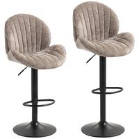 BARHOCKER 2er Set Polyester Stahl Braun - Schwarz/Braun, Textil/Metall (48/115/50cm) - HOMCOM