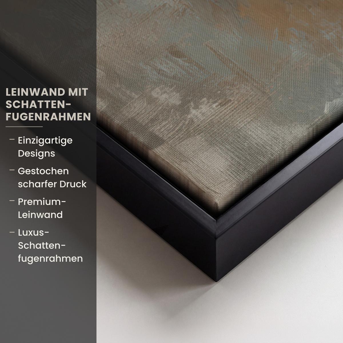 LEINWAND Bilder mit Rahmen - Abstrakt - Kreuz - Hand - Christentum - 50x50 - Hellbraun, Textil (50/50cm) - MuchoWow