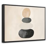 LEINWAND Bilder mit Rahmen - Japandi - Wabi sabi - Beige - 40x30 - Taupe, Textil (40/30cm) - MuchoWow