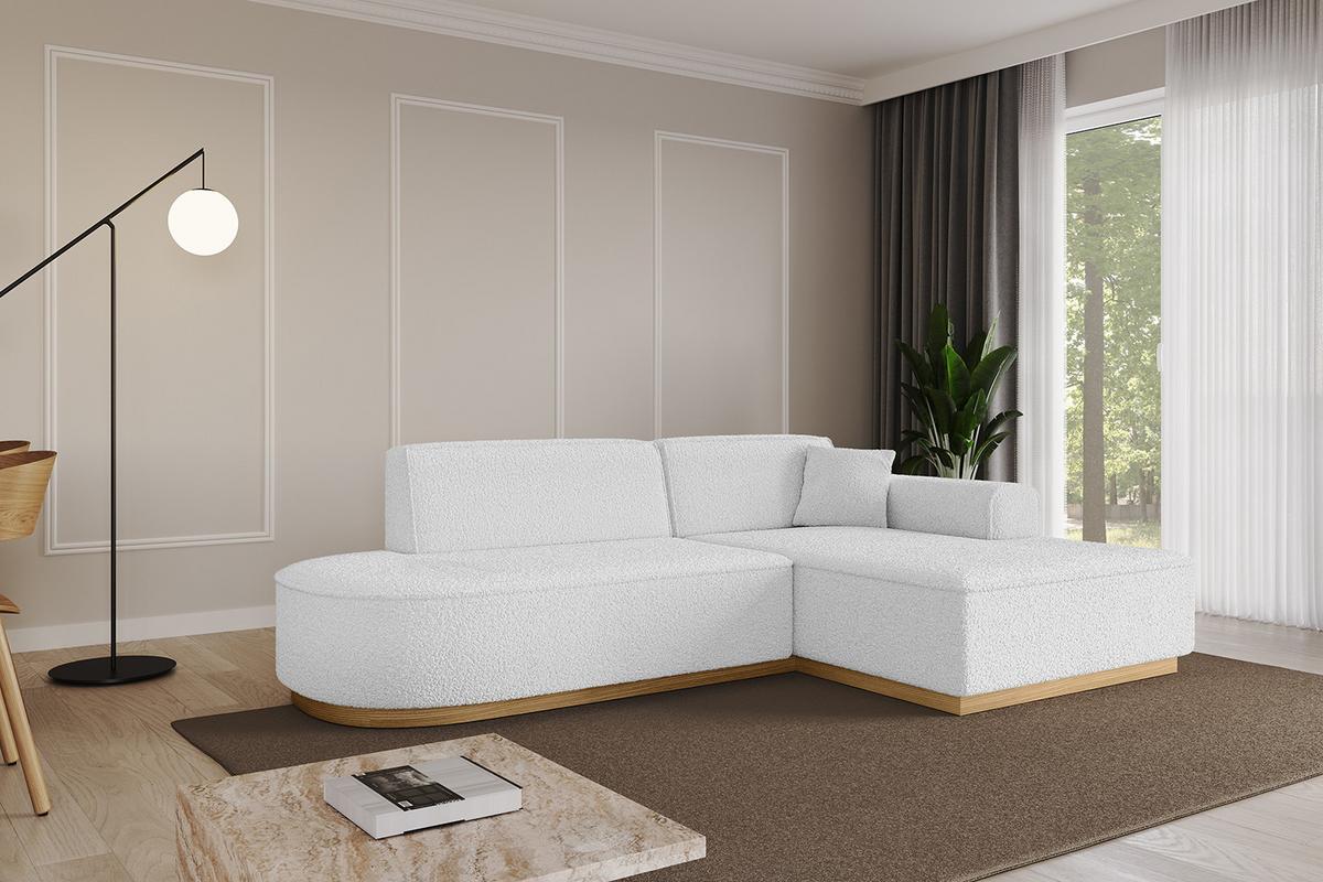ECKSOFA Ottomane Rechts IREA-L1-v2 - 232x165x80 cm Weiß - Weiß, Holzwerkstoff/Textil (232/165cm) - ALTDECOR