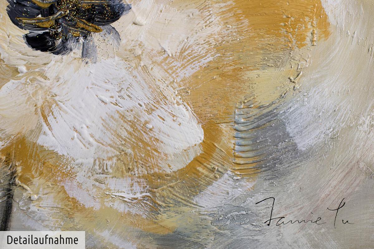 ACRYLBILD HANDGEMALT 120/60 cm - Gelb/Weiß, Holz/Textil (120/60cm) - KUNSTLOFT