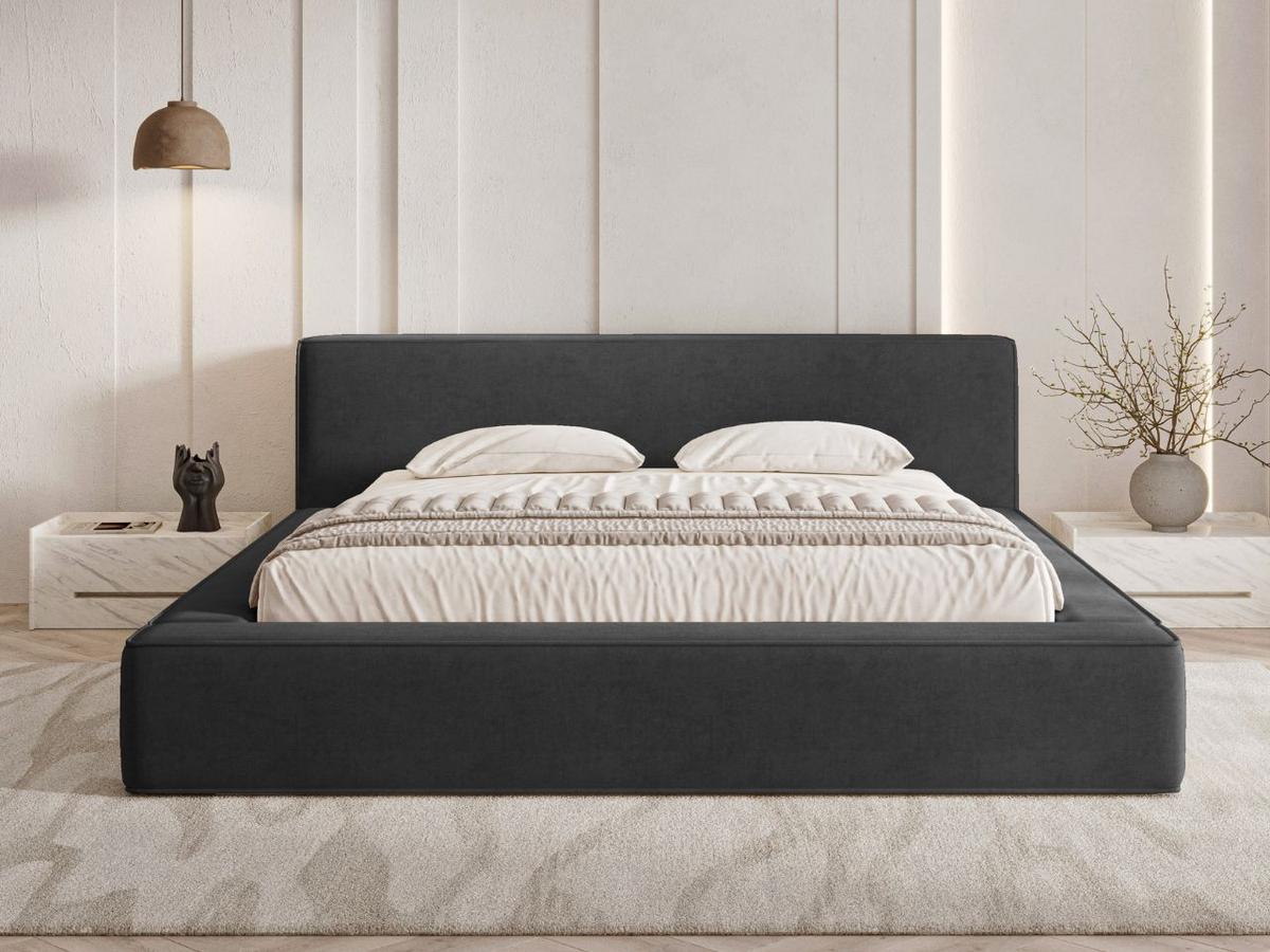 POLSTERBETT Mali 160x200 Schwarz - Schwarz, Textil (160/200cm) - Graingold