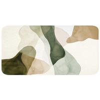 BADEMATTE Japandi - Abstrakt - Grün 120x60 cm - Grün, Textil (120/60cm) - OnlyWow