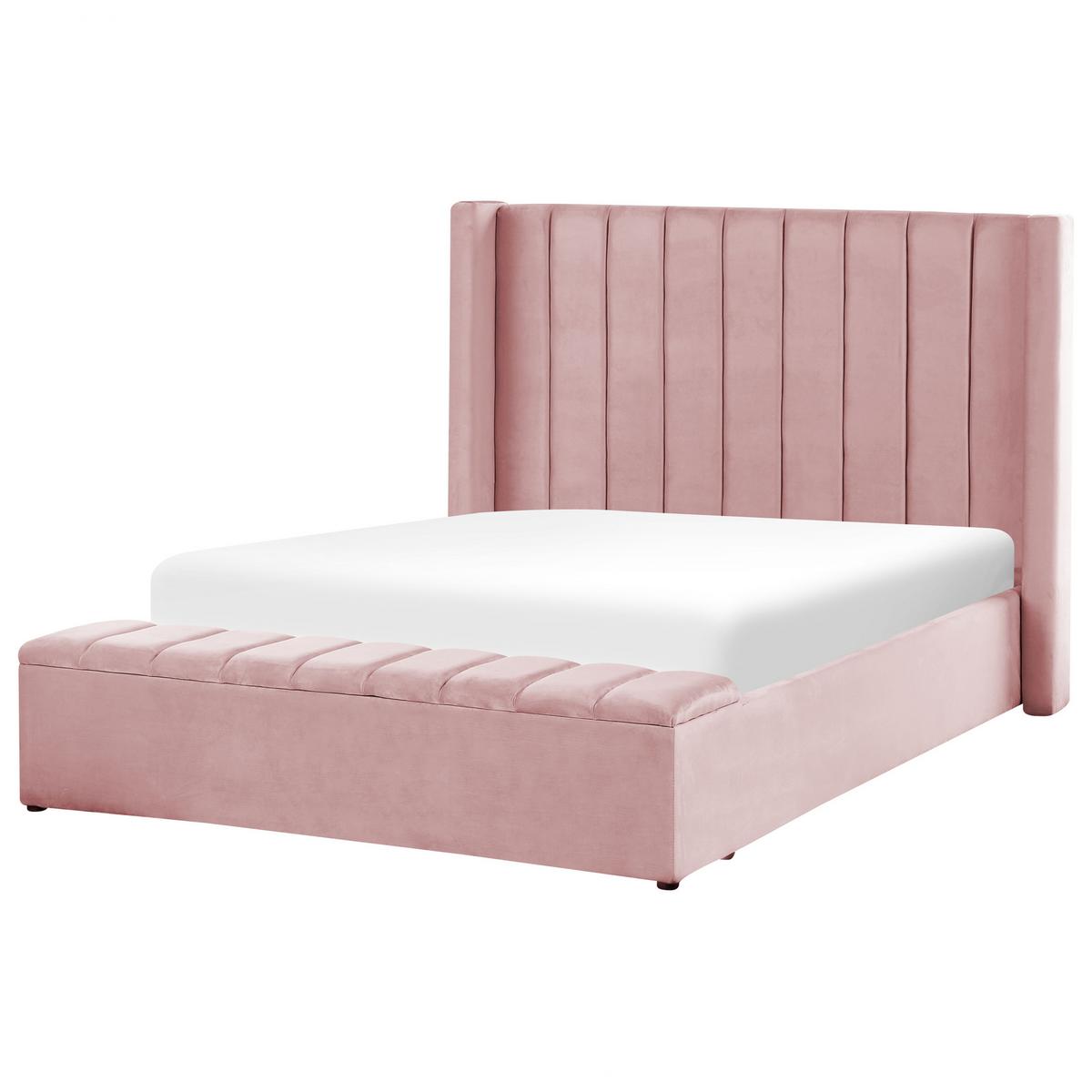 POLSTERBETT 140/200cm Rosa Noyers - Pink, Textil (140/200cm) - Beliani