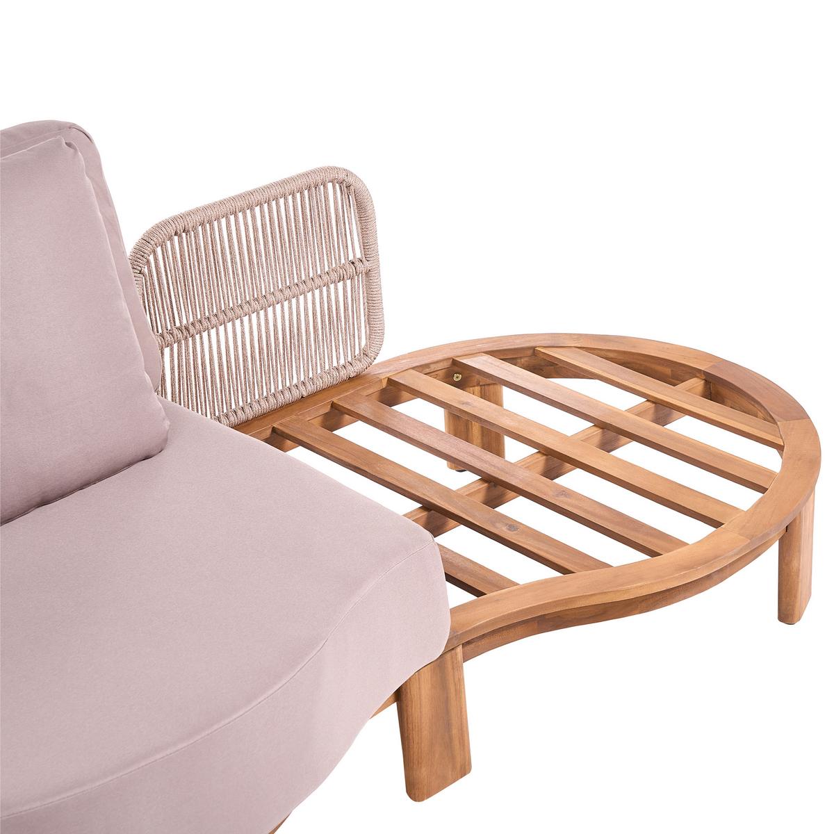 GARTENSOFA 2-Sitzer Akazienholz Hellbraun Arzello - Hellbraun/Beige, Holz (190/80/75cm) - Beliani