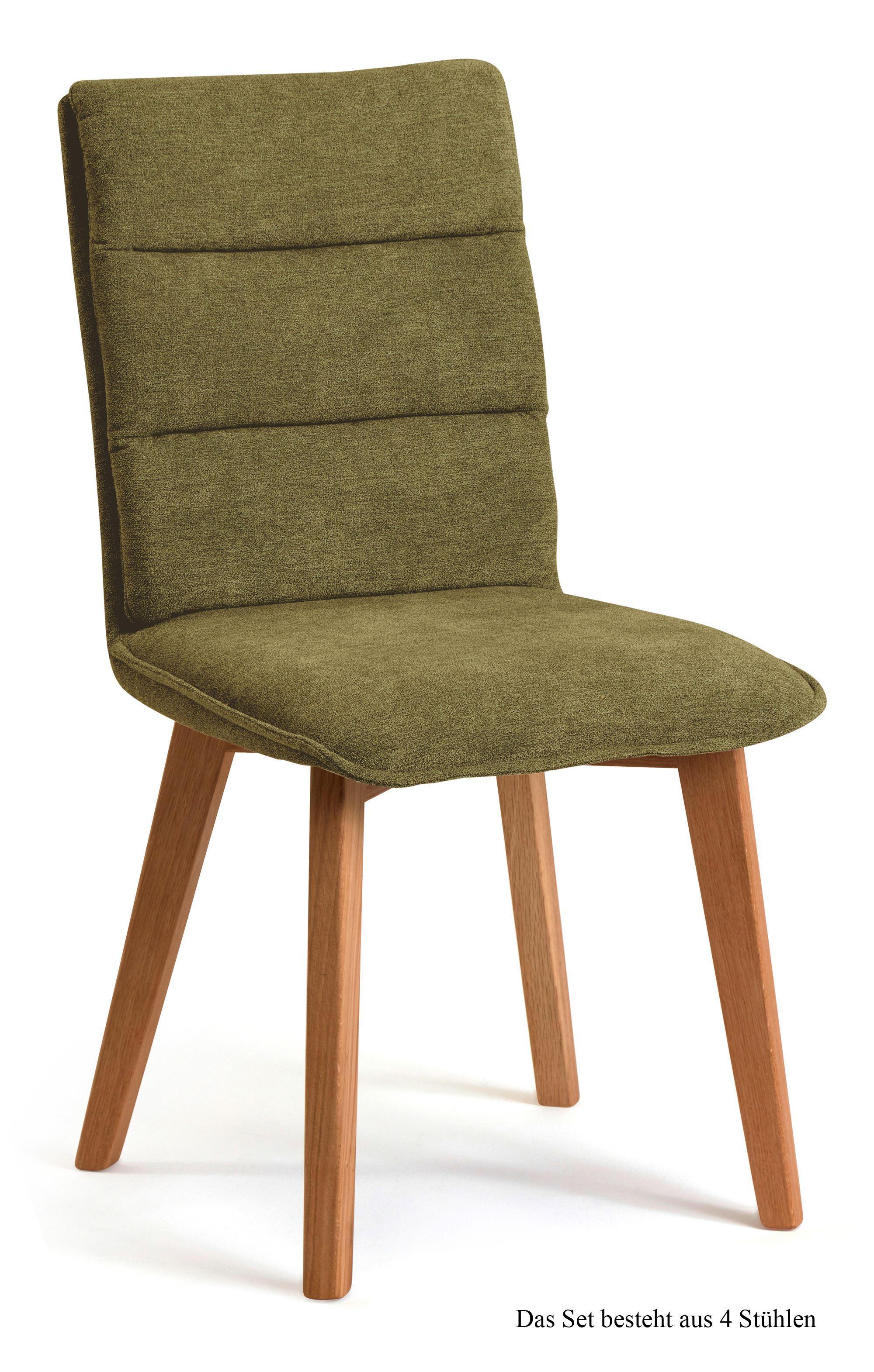 ESSZIMMERSTUHL (4er-Set) Darija 47x92x60 Eiche geölt/Olivgrün - Eichefarben/Olivgrün, Kunststoff (60/92/47cm) - 58aufmkessel