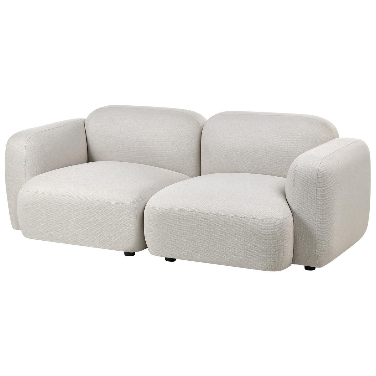 3-SITZER-SOFA Stoff Hellbeige Afoss - Beige, Textil (195/71/94cm) - Beliani
