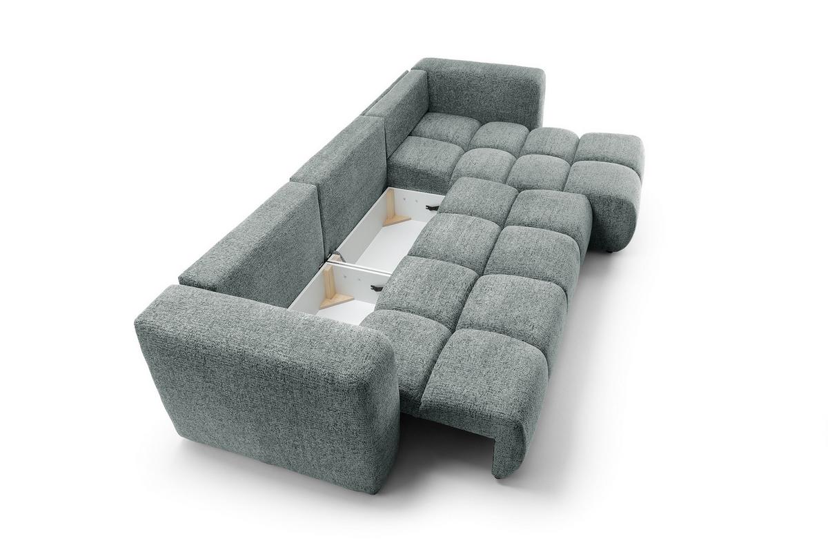 ECKSOFA ARTE 03 Grau Chenille mit Schlaffunktion - Grau, Holz (336/177cm) - MASSENO