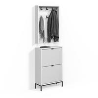 GARDEROBE Aterno Weiß Set, 2 Teile - Weiß, Holzwerkstoff (60/92/24cm) - Livinity®