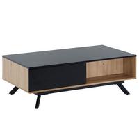 COUCHTISCH Eiche-Dekor Schwarz mit Stauraum, Wasserabweisend, 110x60x38 cm - Schwarz/Braun, Holz/Metall (60/110/38cm) - KADIMA DESIGN