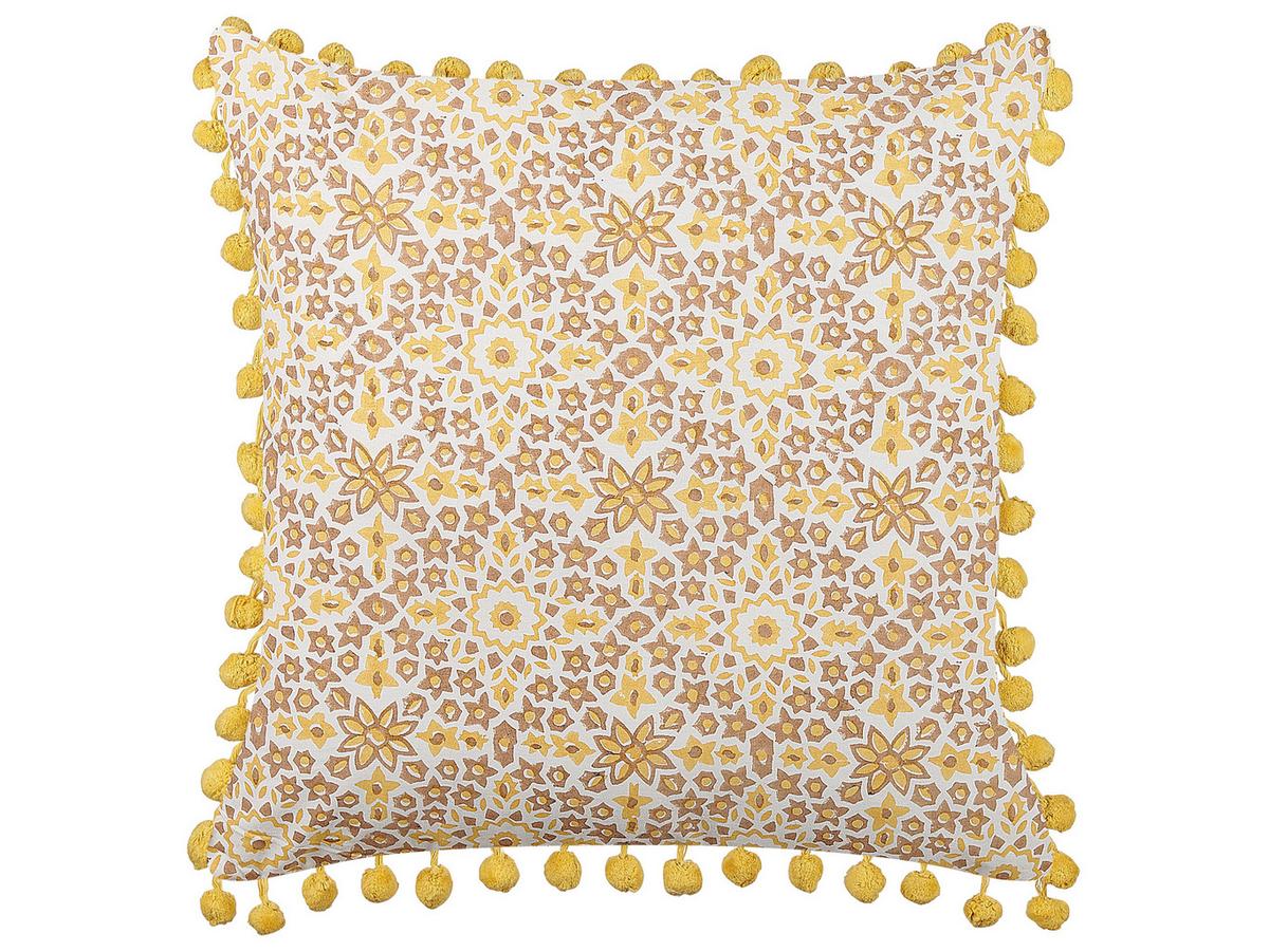 DEKOKISSEN 2er-Set Cremeweiß 45/45 cm Lycrois - Ecru, Naturmaterialien/Textil (45/45cm) - Beliani