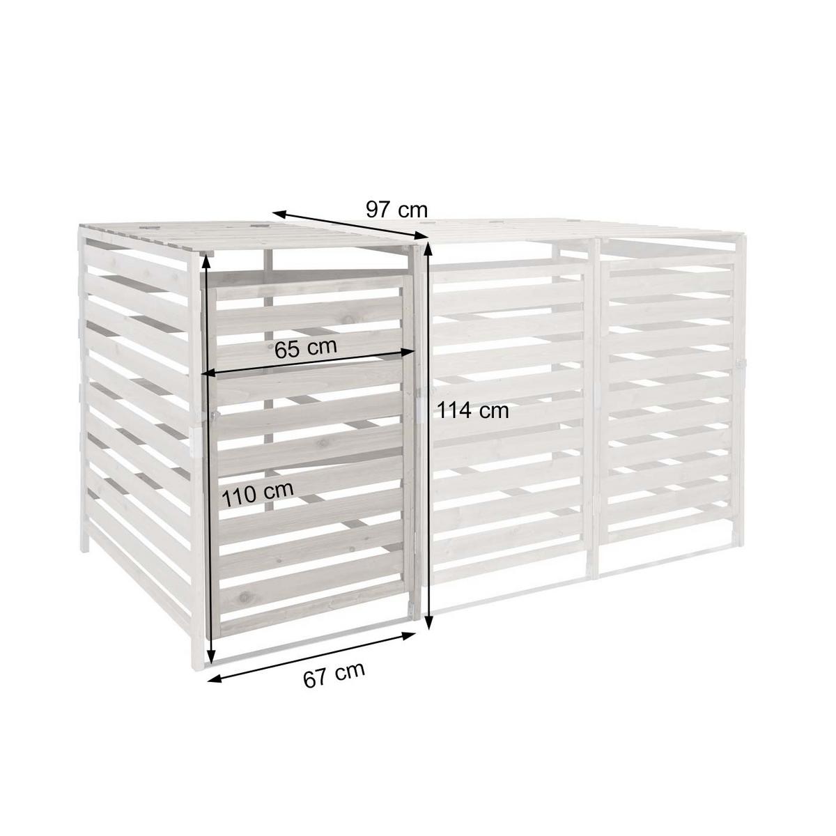 MÜLLTONNENBOX ERWEITERUNG Dunkelbraun - Dunkelbraun, Holz (67/114/97cm) - MCW