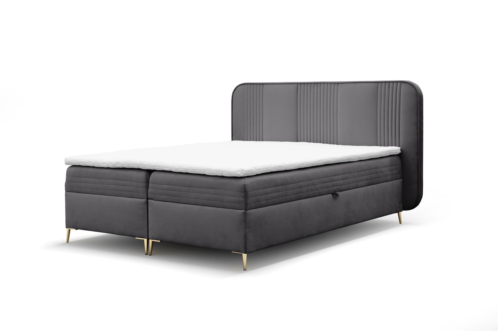 BOXBETT Alize - Anthrazit, Holzwerkstoff/Textil (140/200cm) - Fun Möbel