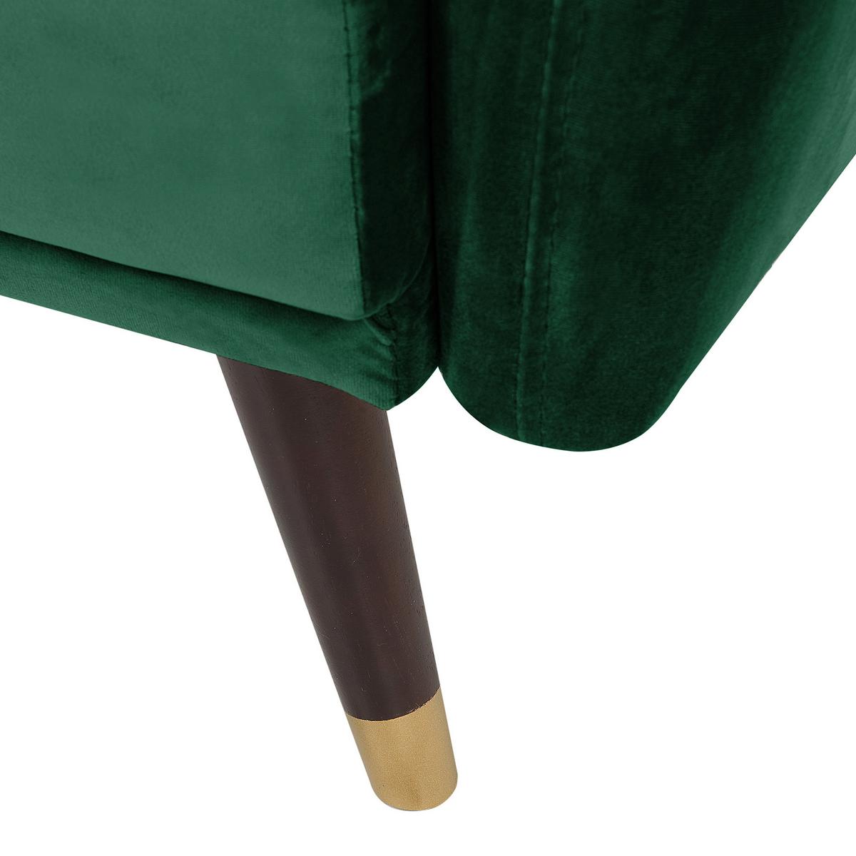 3-SITZER-SCHLAFSOFA Samtstoff Smaragdgrün Vimmerby - Smaragdgrün, Textil (212/90/80cm) - Beliani