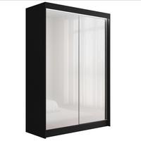 KLEIDERSCHRANK PEKA mit LED - 120 cm - Schwarz|Weiß - Schwarz/Weiß, Holzwerkstoff (120/215/61cm) - ALTDECOR