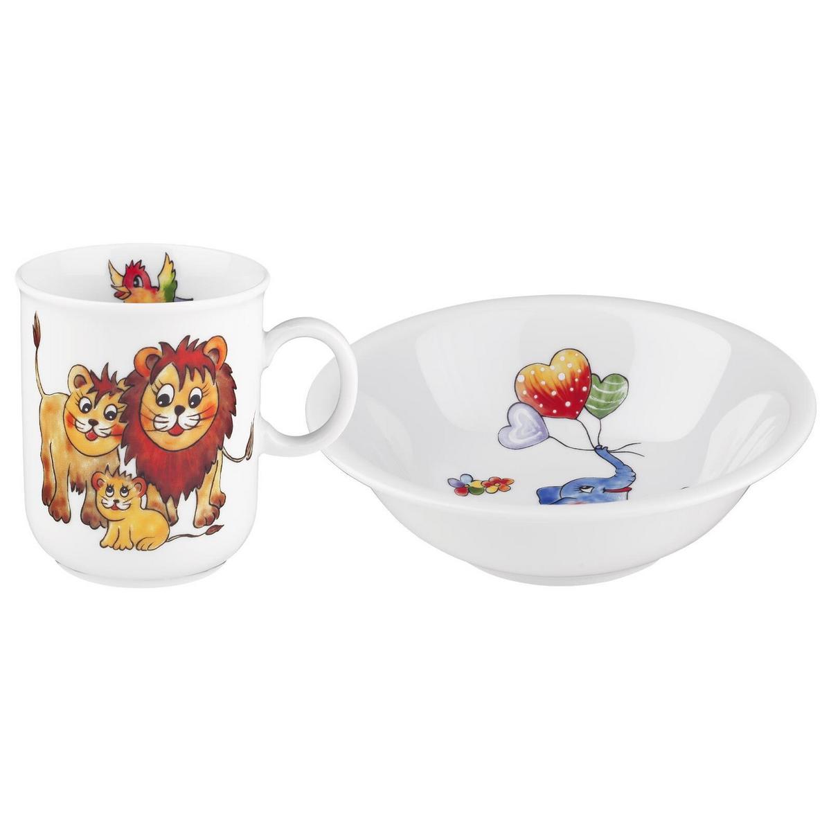KINDERGESCHIRR SET Compact Bunte Tierwelt bunt 3-tlg. - Multicolor, Keramik (21.4/20.5/21.4cm) - Seltmann Weiden