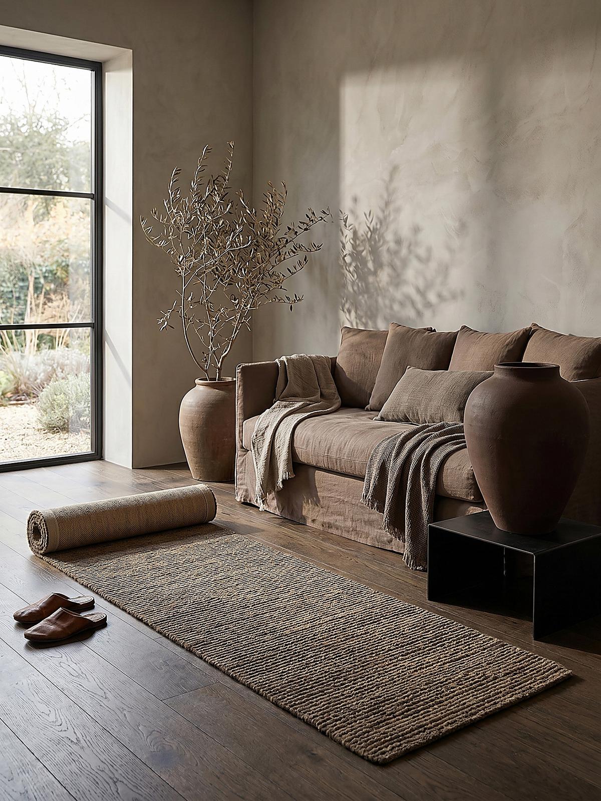 WOLLTEPPICH ALNE, einfarbig, Erdtöne, 80 x 230 cm - Grün, Textil (230/80cm) - KADIMA DESIGN