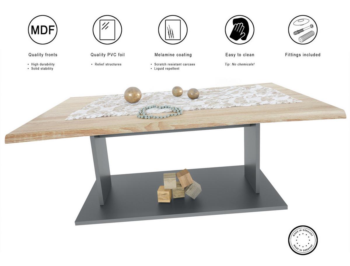 COUCHTISCH Melo Eiche Natur - Eichefarben, Holzwerkstoff (67.5/102/40cm) - Vladon