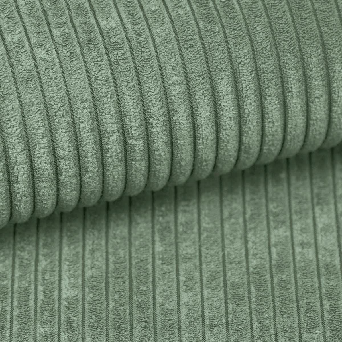 ECKSOFA L Form Konak Salbeigrün 276/201/90 cm Rechts mit Schlaffunktion - Salbeigrün/Silberfarben, Textil/Metall (276/203cm) - AX Living