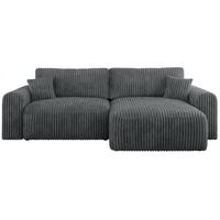 ECKSOFA NELSON Dunkelgrau Cord - Dunkelgrau/Schwarz, Kunststoff/Textil (274/152cm) - MKS
