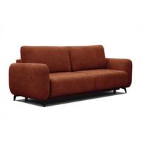SOFA DRAKE 3-Sitzer mit Schlaffunktion, dunkelorange - Dunkelorange/Braun, Holz/Textil (232/90/107cm) - Wozimo