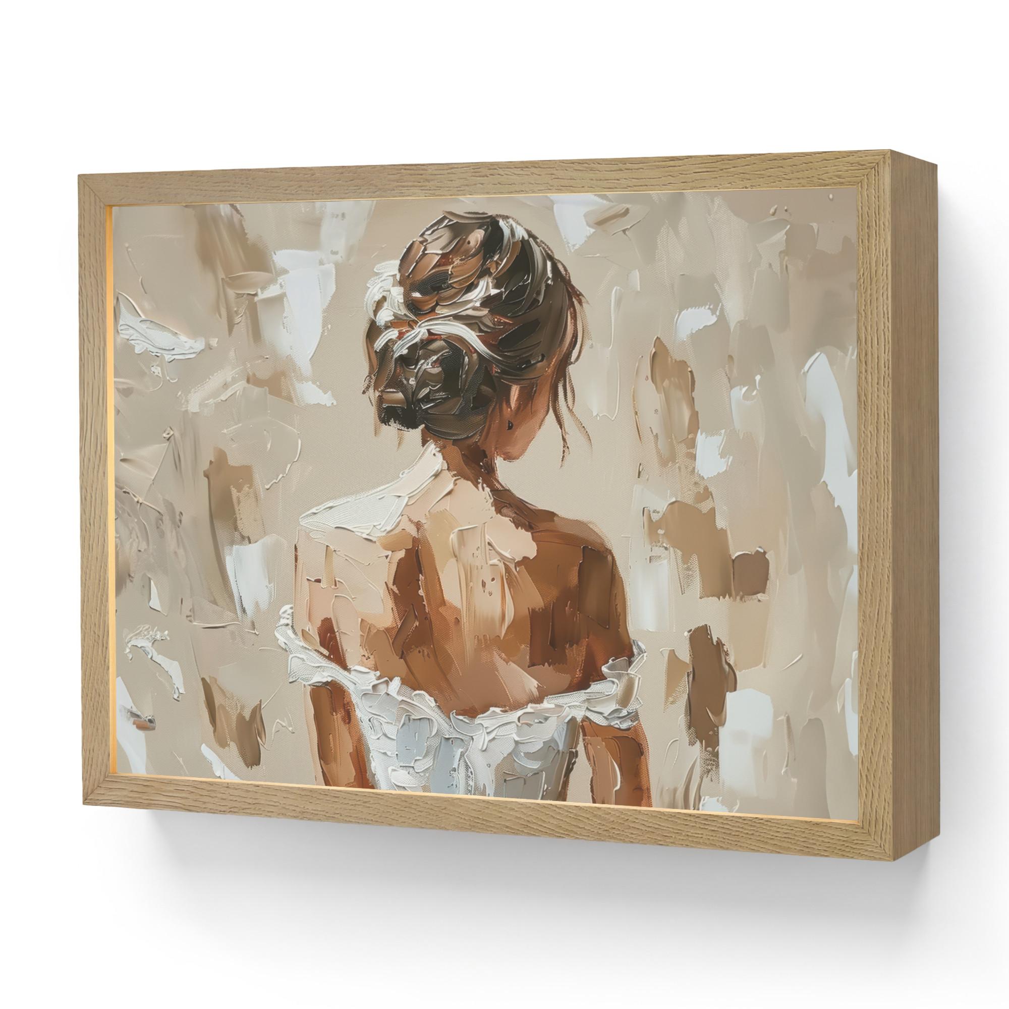 WANDLEUCHTE MIT AKKU Frau - Farbe - Abstrakt - Beige - Modern 40x30 cm - Hellbraun, Holzwerkstoff (40/30/8cm) - OnlyWow
